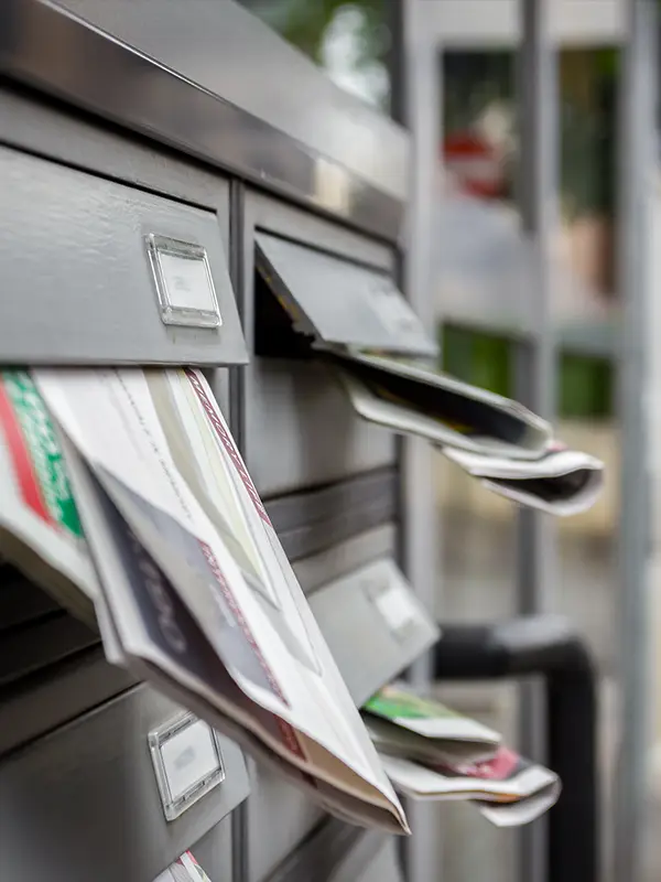 Mailing Bestandteile - Beilagen und Kuvertieren - Briefkasten mit Werbe-Einwurf